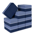 Sunshine Yoga 4" Striped Yoga Block 10 Pack Bulk EVA Foam Yoga Blocks Firm and Supportive Yoga Brick Balance Foam for Stretching Pilates and Workout 4" x 6" x 9" Midnight Dawn