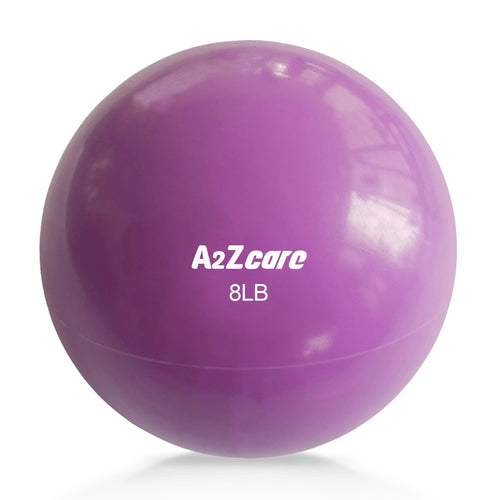 A2ZCARE Toning Ball - Weighted Toning Exercise Ball - Soft Weighted Medicine Ball for Pilates Yoga Physical Therapy and Fitness - Purple (8lbs)